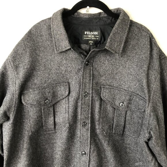 Filson Shirt Jacket Mens 2XL Gray Wool Blend Button Up Seattle Workwear Outdoor - Picture 9 of 15